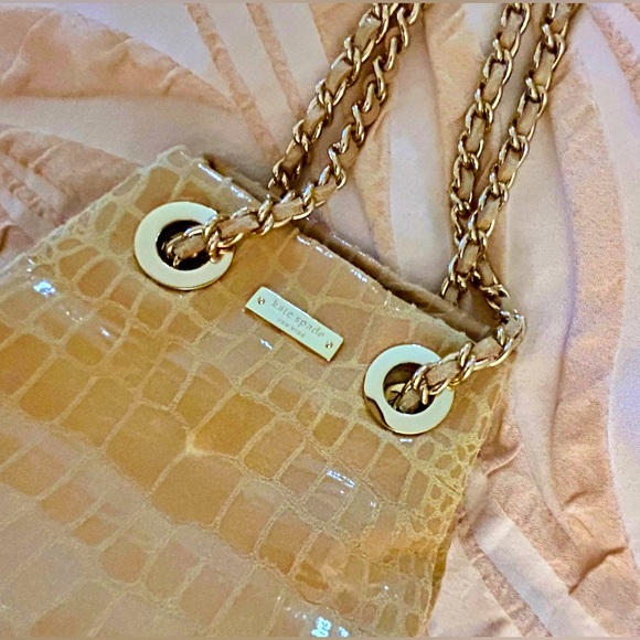 NWT Vintage Kate Spade Devote Lissy Bag with Leather Chain Strap in Sable Cream - Picture 8 of 11